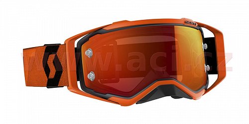 brýle PROSPECT, SCOTT - USA (černé/oranžové, oranžové chrom plexi s čepy pro slídy)